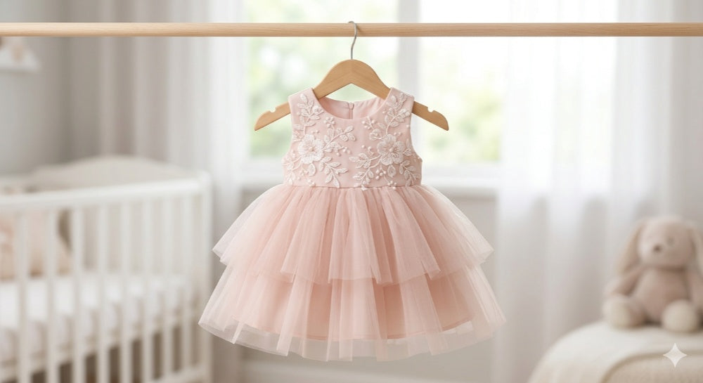The "Isabella" Floral Embroidery & Tiered Tulle Gown