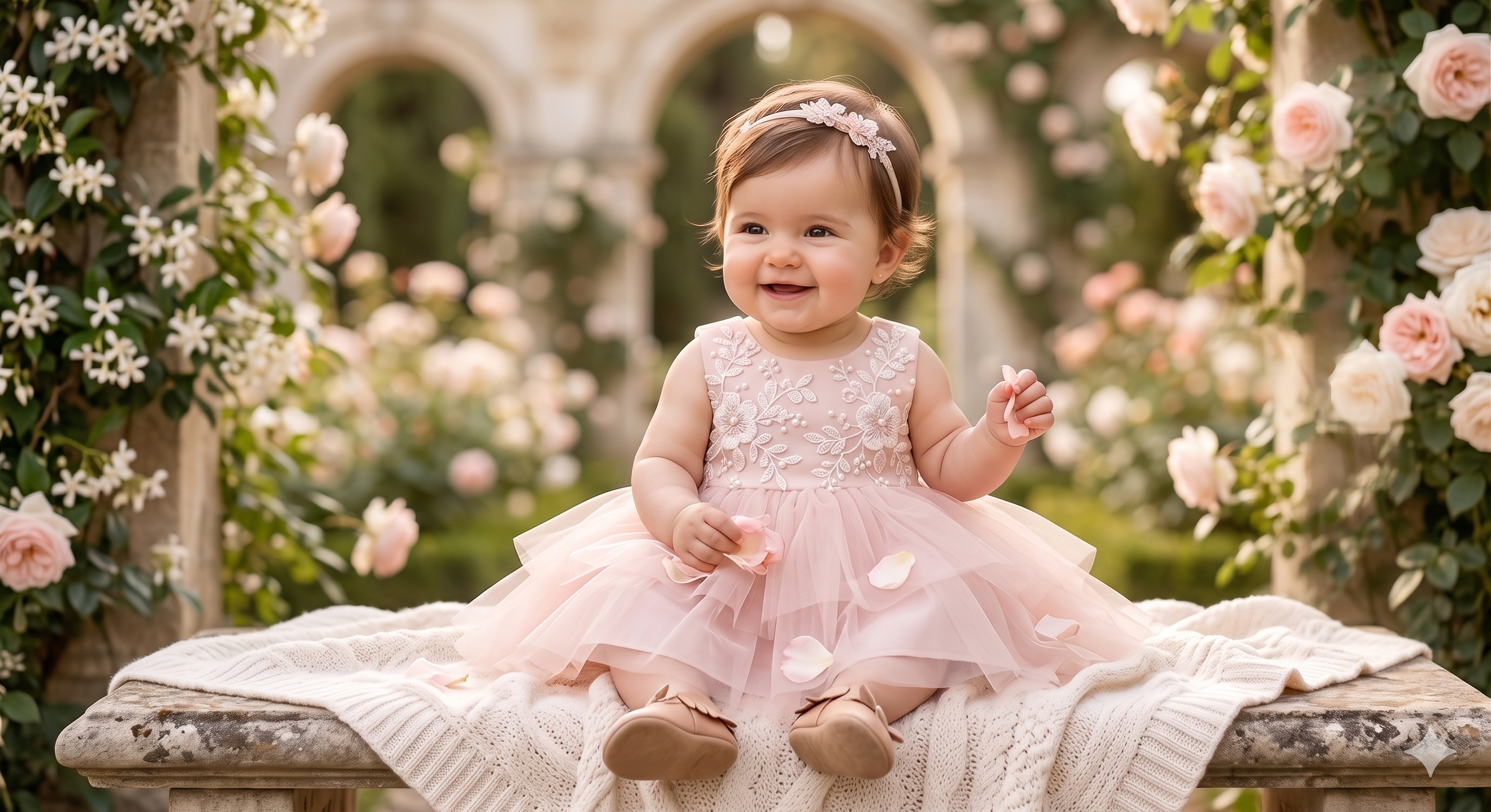 The "Isabella" Floral Embroidery & Tiered Tulle Gown