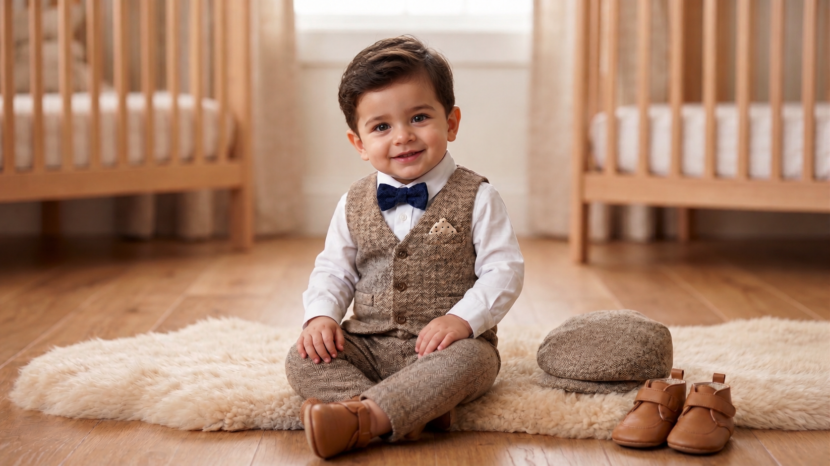 The "Dapper Prince" 3-Piece Infant Tweed Suits Set